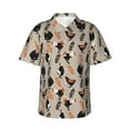 thumbnail image 1 of Uemuo Funny Chicken Printed Regular Fit Short Sleeve Casual Hawaiian Shirt for Men,Aloha shirt,Tropical shirt,Floral print shirt,Vacation Beach shirt-XX-Large, 1 of 9