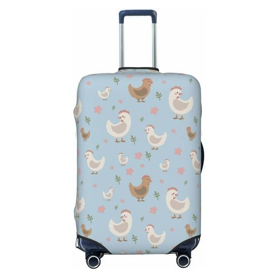 Uemuo Funny Chicken Printed Washable Luggage Cover - Fashion Suitcase Protector Fits 18-32 Inch Luggage -Large