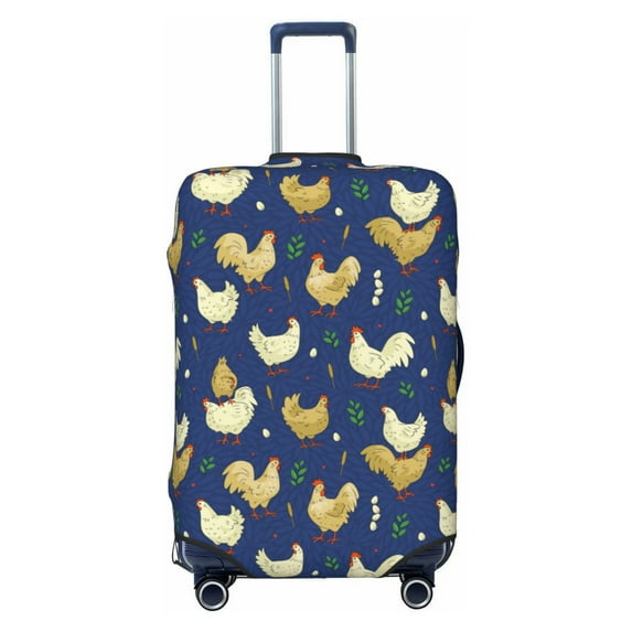 Uemuo Funny Chicken Printed Washable Luggage Cover - Fashion Suitcase Protector Fits 18-32 Inch Luggage -X-Large
