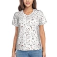 thumbnail image 1 of Uemuo Funny Chicken Printed Women's Classic V-Neck T-Shirt - Soft, Breathable, Moisture-Wicking, Perfect for Casual, Office, Travel, and Everyday Wear-Small, 1 of 5