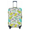 thumbnail image 1 of Uemuo Funny Dinosaurs on Stripes Printed Washable Luggage Cover - Fashion Suitcase Protector Fits 18-32 Inch Luggage -Medium, 1 of 9