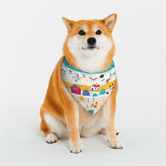 Uemuo Funny Farm Summer Dog Bandanas,Cat Pet scarf,Soft Cotton Puppy Cat Scarfs Washable,Pets Gift-Small