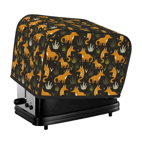 Uemuo Funny Fox by the Field Print Toaster Cover 2 Slice, Small Kitchen Appliance Covers, Toaster Oven Cover with Loop, Bread Machine Cover Dust Cover Protection
