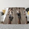 thumbnail image 1 of Uemuo Funny Horse Faces Expressions Printed Throw Blanket for Couch, Fluffy Fuzzy Blankets for Bed, Sofa, Cozy Flannel Faux Fur Blanket-50"x40", 1 of 6