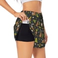 thumbnail image 1 of Uemuo Funny Sloths In The Forest Pattern Women's Athletic Shorts High Waisted Running Shorts with Liner Pockets Gym Elastic Workout Shorts-Small, 1 of 9