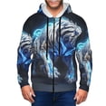 thumbnail image 1 of Uemuo Futuristic Blue Light White Tiger for Men's Fashion Full-zip Hoodies & Sweatshirts with Kangaroo Pocket, Zip-up Hooded Sweatshirt, Moisture Wicking & Breathable-3X-Large, 1 of 5