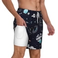 thumbnail image 1 of Uemuo Galaxy2 Pattern Mens Swim Trunks Quick Dry Board Shorts with Mesh Lining, Stretch Beach Shorts Quick Dry No-Chafing Board Shorts-Medium, 1 of 9