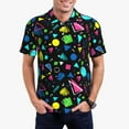 thumbnail image 1 of Uemuo Geometric 1980s Styled for Men’s Golf Shirt – Premium Pique Cotton Polo, Soft & Breathable Casual Short Sleeve Shirt, Comfortable Activewear for Sports & Leisure-Medium, 1 of 6