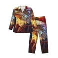 thumbnail image 1 of Uemuo Geometric American Bald Eagle Pattern 2-Piece Loungewear Set - Men’s Soft Sleepwear, Cozy Winter PJs, Comfy Sleep Set-Medium, 1 of 7
