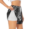 thumbnail image 1 of Uemuo Geometric Bull Design Pattern Women's Athletic Shorts High Waisted Running Shorts with Liner Pockets Gym Elastic Workout Shorts-Large, 1 of 9