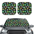 thumbnail image 1 of Uemuo Geometric Dinosaur Printed 2 PCS Car Windshield Sun Shade, Auto Sun Heat and UV Rays Blocker, Foldable Automotive Front Window Sunshade Protector, 1 of 7