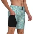thumbnail image 1 of Uemuo Geometric Elements Pattern Mens Swim Trunks Quick Dry Board Shorts with Mesh Lining, Stretch Beach Shorts Quick Dry No-Chafing Board Shorts-Medium, 1 of 9