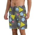 thumbnail image 1 of Uemuo Geometric Pattern Men's Swim Trunks Hawaiian Beach Bathing Suit Swimsuits Beach Quick-Dry Shorts with Pockets-Large, 1 of 9