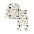 thumbnail image 1 of Uemuo Geometric Triangle Pattern Womens Pajama Sets,PJ Set for Women,Pajamas for Women Logo,Long Sleeve Pajama Set for Women,Soft Long Sleeve Top With Pants-, 1 of 9