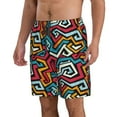 thumbnail image 1 of Uemuo Geometry Pattern Men's Swim Trunks Hawaiian Beach Bathing Suit Swimsuits Beach Quick-Dry Shorts with Pockets-X-Large, 1 of 9