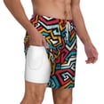 thumbnail image 1 of Uemuo Geometry Pattern Mens Swim Trunks Quick Dry Board Shorts with Mesh Lining, Stretch Beach Shorts Quick Dry No-Chafing Board Shorts-XX-Large, 1 of 9