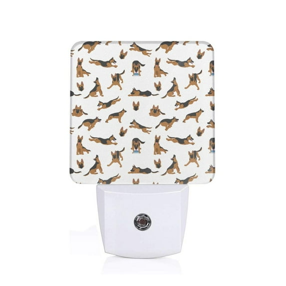 Uemuo German Shepherd Dog Night Light, Night Lights Plug into Wall, Dusk to Dawn Sensor Warm White Led Night Light 0.5W-EU