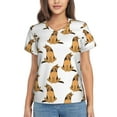 thumbnail image 1 of Uemuo German Shepherd Dog Printed Women's Classic V-Neck T-Shirt - Soft, Breathable, Moisture-Wicking, Perfect for Casual, Office, Travel, and Everyday Wear-Small, 1 of 5