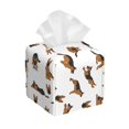 thumbnail image 1 of Uemuo German Shepherd Dog Tissue Box Cover Holder, Square with Bottom Belt - PVC Leather Decorative Organizer for Tabletop, Bathroom, Car, Office, 1 of 8