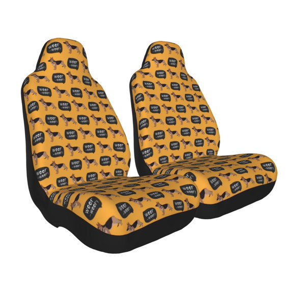 Uemuo German Shepherd Woof Pattern Car Seat Covers for Front Seats Waterproof Seat Covers for Cars, Universal Auto Front Seats Protector Fits for Car-2 PCS