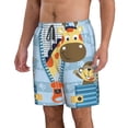 thumbnail image 1 of Uemuo Giraffe Come Out From Zipper Pattern Men's Swim Trunks Hawaiian Beach Bathing Suit Swimsuits Beach Quick-Dry Shorts with Pockets-X-Large, 1 of 9
