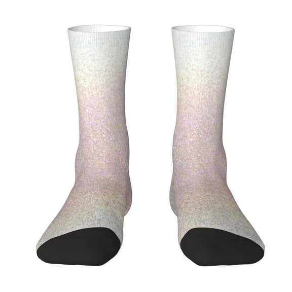 Uemuo Glitter Light Pearl Pattern Women's Crew Socks, Soft Durable Breathable Moisture-Wicking with Odor Control Cotton socks
