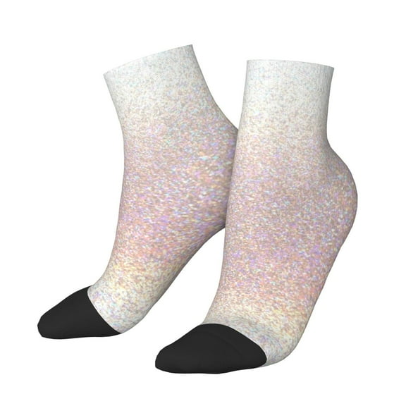 Uemuo Glitter Light Pearl Printed Crew Socks, Moisture-Wicking Socks, Athletic Socks for Men Breathable Cushion Socks Casual Sport Socks for Running Traveling