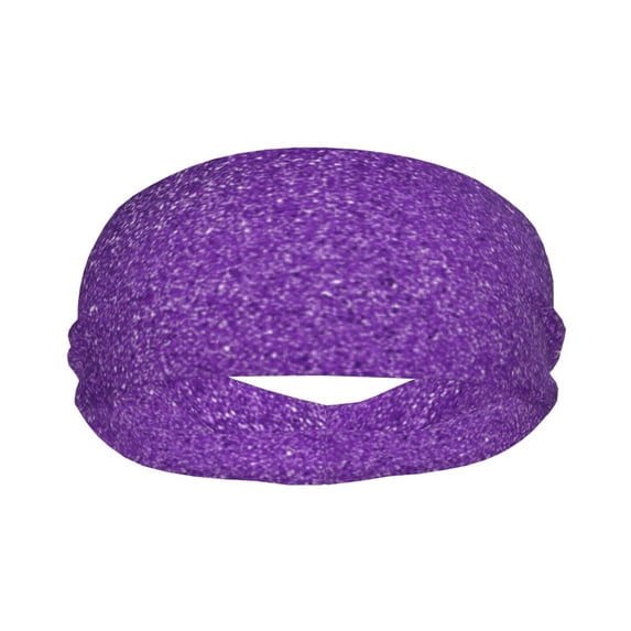Uemuo Glitter Purple Printed Sports Headbands for Men Women,Moisture Wicking Workout Headband, Sweatband Headbands,Non-slip Workout Gym Yoga Headband