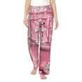 thumbnail image 1 of Uemuo Glittering Pink Bathtub Pattern Women's Wide Leg Palazzo Lounge Pants with Pockets Light Weight Loose Comfy Casual Pajama Pants-Small, 1 of 9