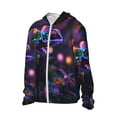 thumbnail image 1 of Uemuo Glowing Chameleon Fantasy Art Pattern Women's Full Zip UPF 50+ Sun Protection Hoodie Jacket Long Sleeve Sun Shirt Hiking Outdoor Performance with Pockets-Large, 1 of 9
