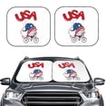 thumbnail image 1 of Uemuo Gnome 4th of July Printed 2 PCS Car Windshield Sun Shade, Auto Sun Heat and UV Rays Blocker, Foldable Automotive Front Window Sunshade Protector, 1 of 7