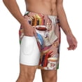 thumbnail image 1 of Uemuo Gnomes Books Tea Cups Pattern Mens Swim Trunks Quick Dry Board Shorts with Mesh Lining, Stretch Beach Shorts Quick Dry No-Chafing Board Shorts-3X-Large, 1 of 9