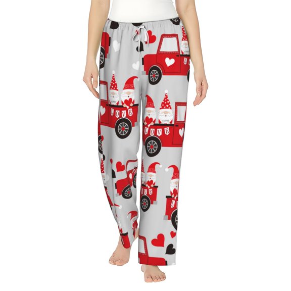 Uemuo Gnomes On The Car Pattern Women's Wide Leg Palazzo Lounge Pants with Pockets Light Weight Loose Comfy Casual Pajama Pants-Medium