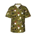 thumbnail image 1 of Uemuo Gnomes Playing in the Garden Printed Regular Fit Short Sleeve Casual Hawaiian Shirt for Men,Aloha shirt,Tropical shirt,Floral print shirt,Vacation Beach shirt-, 1 of 9