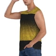 thumbnail image 1 of Uemuo Gold Glitter Gradient Pattern Men's Sleeveless T-Shirt,Muscle Athletic Tank Top, Moisture-wicking Quick-dry Breathable Classic Tee Top for Gym Run Outdoor Sports-XX-Large, 1 of 8
