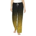 thumbnail image 1 of Uemuo Gold Glitter Gradient Pattern Women's Wide Leg Palazzo Lounge Pants with Pockets Light Weight Loose Comfy Casual Pajama Pants-Medium, 1 of 9