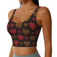 thumbnail image 1 of Uemuo Gold Glitter Heart Pattern Women's Sports Bra - High Impact Support, Breathable, and Comfortable Athletic Bra for Running, Yoga, and Workouts, 1 of 9