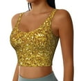 thumbnail image 1 of Uemuo Gold Glitter Pattern Women's Sports Bra - High Impact Support, Breathable, and Comfortable Athletic Bra for Running, Yoga, and Workouts, 1 of 9