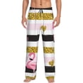 thumbnail image 1 of Uemuo Gold Glittering Hearts and Flamingos Pattern Men's Wide Leg Palazzo Lounge Pants with Pockets Light Weight Loose Comfy Casual Pajama Pants-Large, 1 of 9