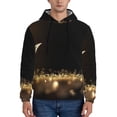 thumbnail image 1 of Uemuo Gold Glittering Stars Pattern Men's Hoodie - Casual Pullover Hoodie with Kangaroo Pocket, Stylish Hooded Sweatshirt for Everyday Wear-Small, 1 of 7