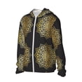 thumbnail image 1 of Uemuo Gold Mandala Pattern Women's Full Zip UPF 50+ Sun Protection Hoodie Jacket Long Sleeve Sun Shirt Hiking Outdoor Performance with Pockets-Small, 1 of 9