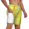 thumbnail image 1 of Uemuo Gold Pineapple Pattern Mens Swim Trunks Quick Dry Board Shorts with Mesh Lining, Stretch Beach Shorts Quick Dry No-Chafing Board Shorts-Large, 1 of 9