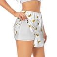 thumbnail image 1 of Uemuo Gold Rabbit Pattern Women's Athletic Shorts High Waisted Running Shorts with Liner Pockets Gym Elastic Workout Shorts-X-Large, 1 of 9