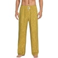 thumbnail image 1 of Uemuo Gold Shiny Pattern Men's Wide Leg Palazzo Lounge Pants with Pockets Light Weight Loose Comfy Casual Pajama Pants-Large, 1 of 9