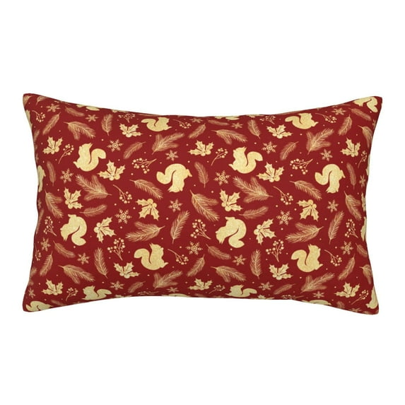 Uemuo Golden Squirrels Holiday Print Throw Pillow Case – Cozy & Soft Cushion Cover, Hypoallergenic Pillow Case for Sleeping, Perfect for Women with Envelope Closure-16"x24"