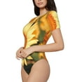 thumbnail image 1 of Uemuo Golden Sunflower In Field Pattern Women's One Piece Short Sleeve Swimsuit Rash Guard Surfing Modest Quick-drying Swimsuit Beach Essentials-Medium, 1 of 9