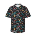 thumbnail image 1 of Uemuo Golf Accessories Printed Regular Fit Short Sleeve Casual Hawaiian Shirt for Men,Aloha shirt,Tropical shirt,Floral print shirt,Vacation Beach shirt,Large, 1 of 7