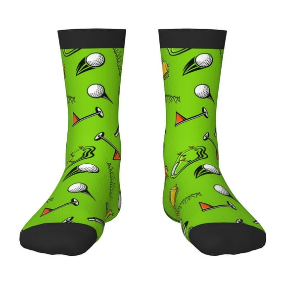 Uemuo Golf Sport Club Printed Kids Boys Socks Seamless Crew Socks Crazy Funny Athletic Sport Socks for Children