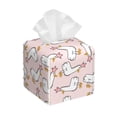 thumbnail image 1 of Uemuo Goose Queen Tissue Box Cover Holder, Square with Bottom Belt - PVC Leather Decorative Organizer for Tabletop, Bathroom, Car, Office, 1 of 8
