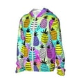 thumbnail image 1 of Uemuo Graffiti Pineapples Pattern Women's Full Zip UPF 50+ Sun Protection Hoodie Jacket Long Sleeve Sun Shirt Hiking Outdoor Performance with Pockets-3X-Large, 1 of 9